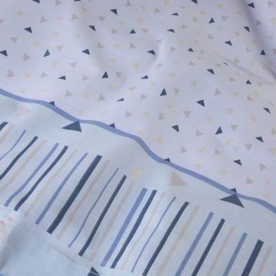 Sábana Zarina estampada 1P triángulos celeste