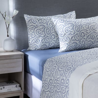 Sábana Zarina estampada 2P Scroll azul1