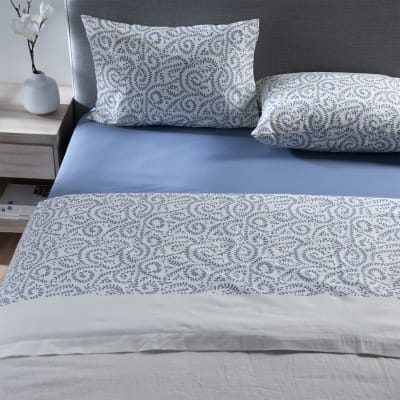 Sábana Zarina estampada 2.5P Scroll azul