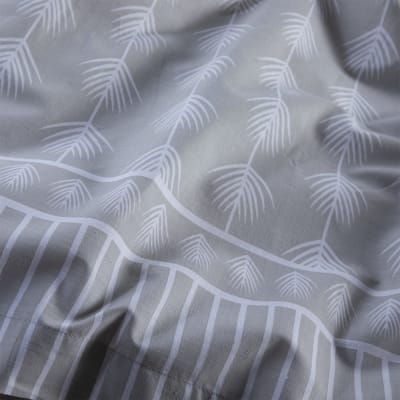 Sábana Zarina Estampada 2.5P Hojas grises