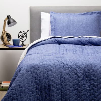 Cubrecama Estampado Sherpa Single Azul1