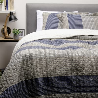 Cubrecama Estampado Sherpa Doble Azul1