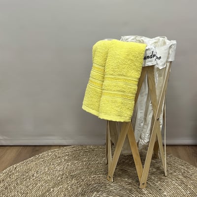 Canasto Ropa pies madera Crudo
