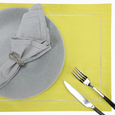 Set 4 Individuales Liso Color Amarillo2