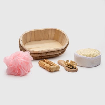 Set SPA caja madera rosado