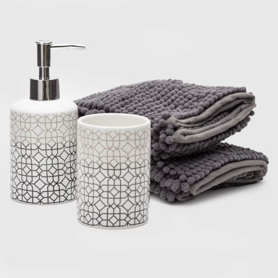 Set de baño de 3 piezas Gris1