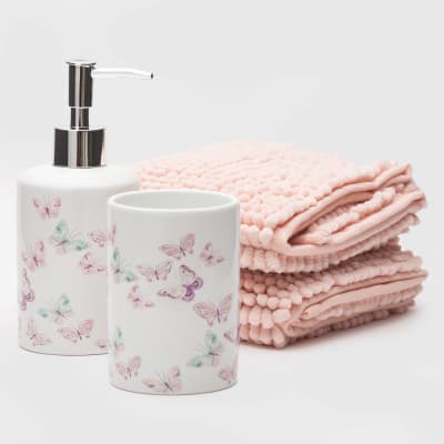Set de baño de 3 piezas Rosado1