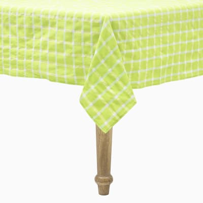 Mantel algodón 180x240 Cuadrillé Verde Limón1