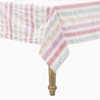 Mantel Algodón 180x240 Líneas Rosas1