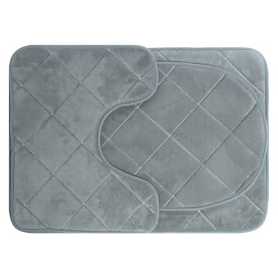 Set Alfombra Baño gris