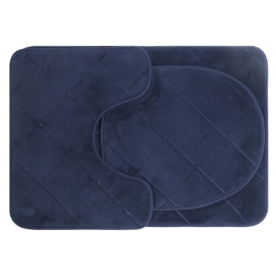 Set Alfombra Baño Azul