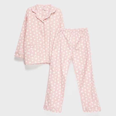 Pijama mujer franela T/M Rosado/Turquesa