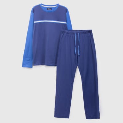 Pijama hombre azul
