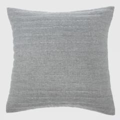 Cojín bordado tipo lino gris