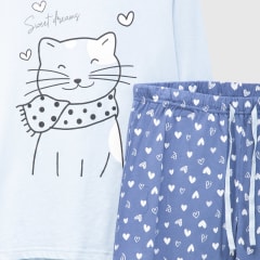 Pijama estampago celeste