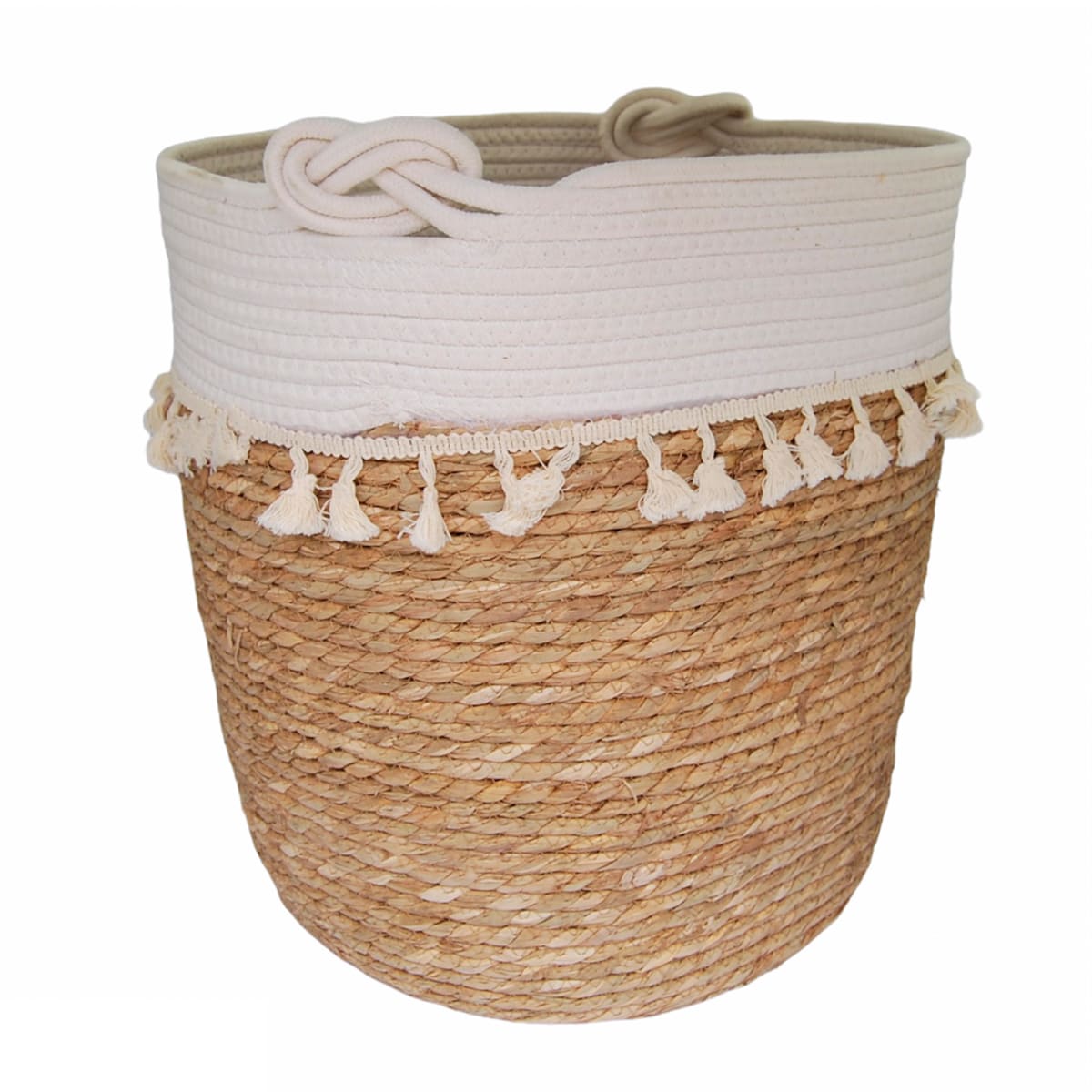 Canasto Tubo Pompón Blanco GR | OhZar