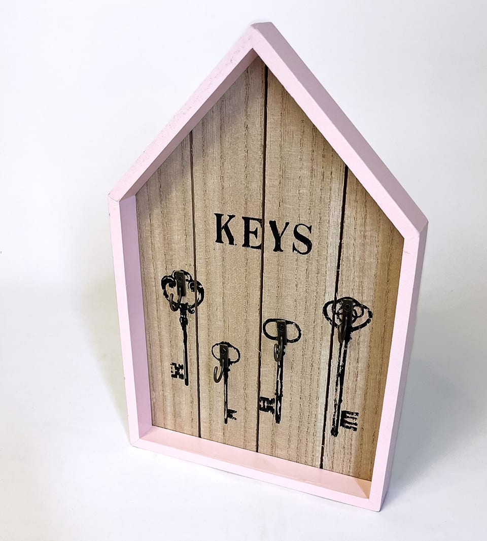 Porta llaves casa KEY rosado2