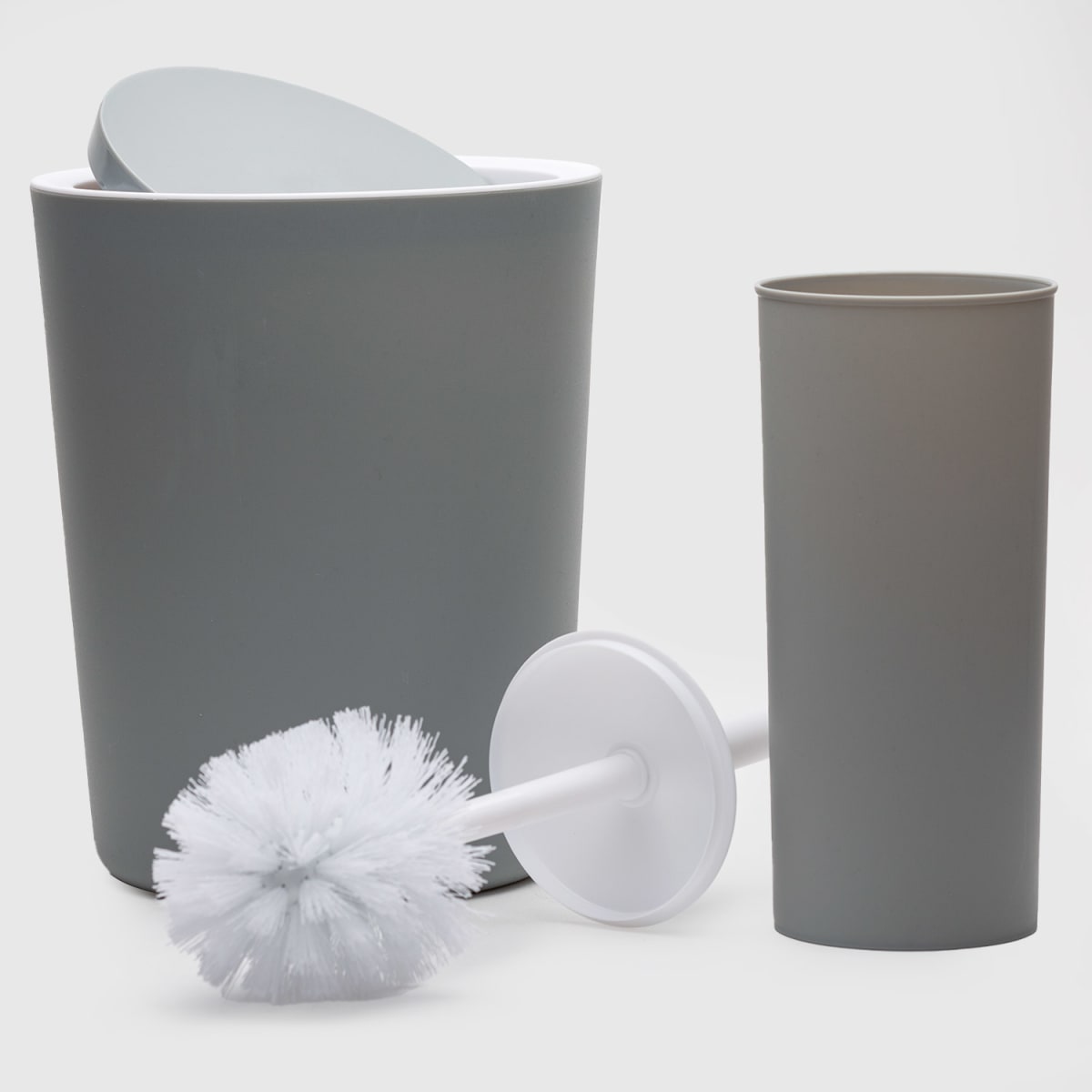 Set de baño de 6 piezas PVC gris4