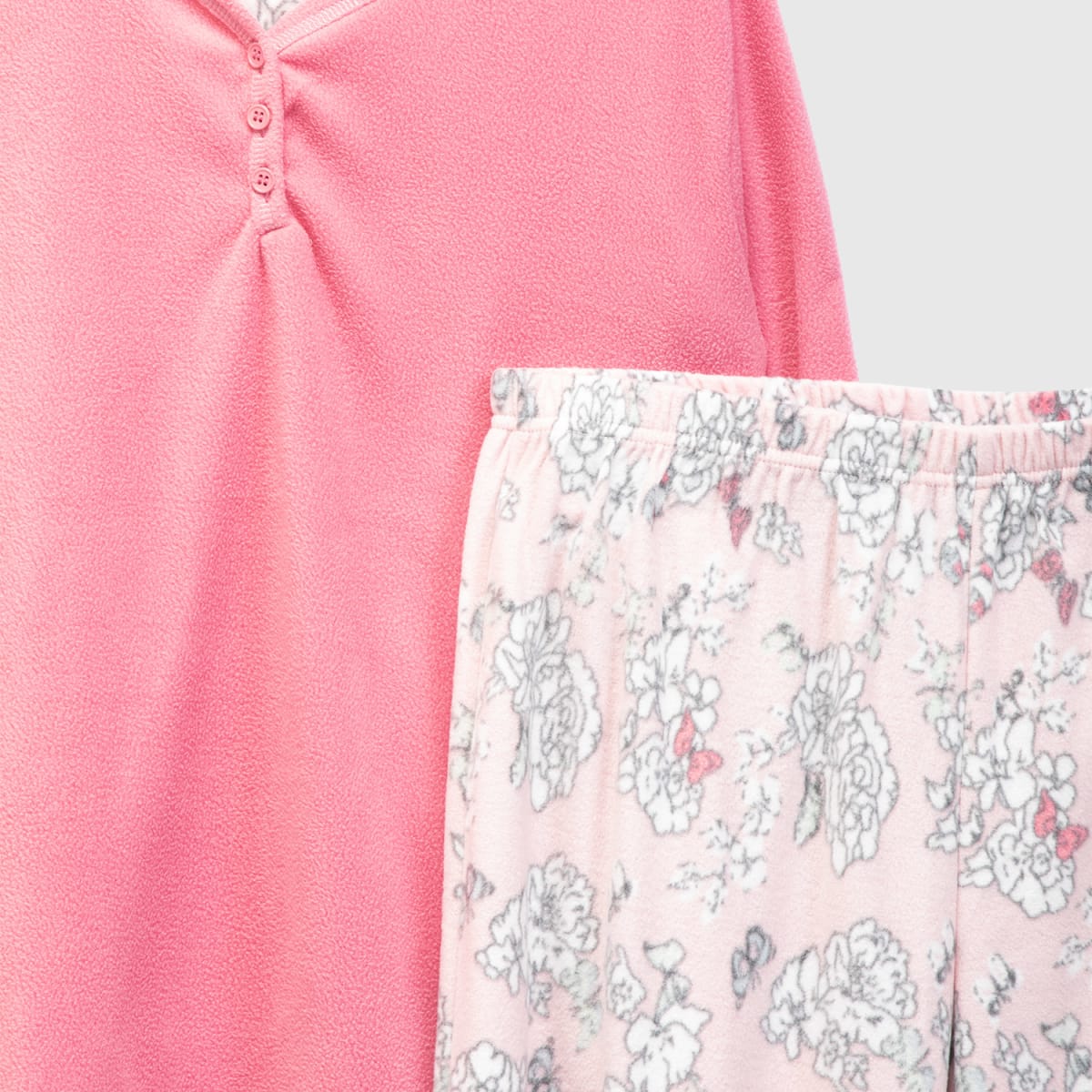 Pijama polar estampado fucsia1