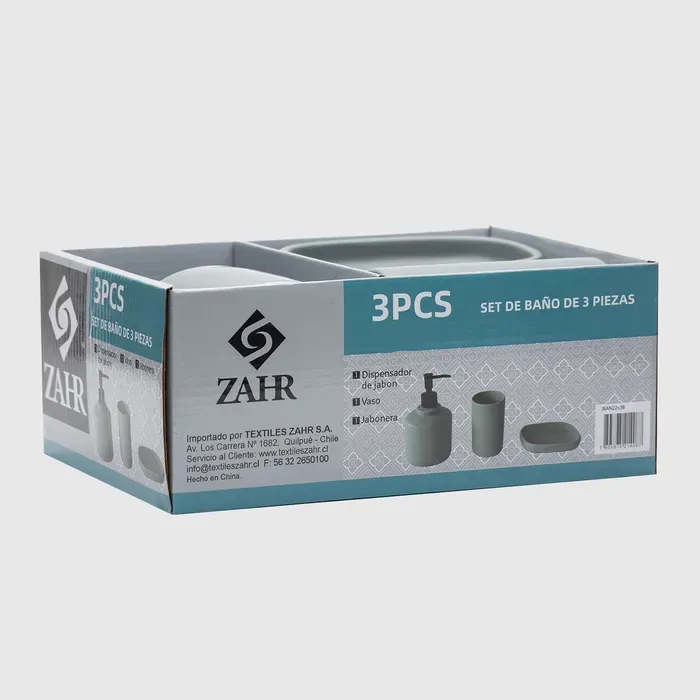 SET DE BAÑO 3 PIEZAS CERÁMICA GRIS2
