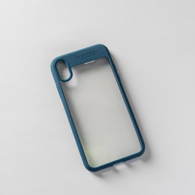 AUTO FOCUS TRANS + BORDE AZUL IPHONE X/XS