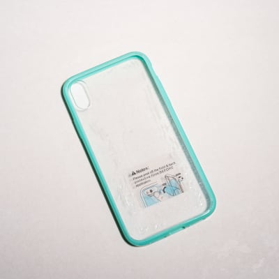 TRANSPARENTE + BORDE VERDE AGUA IPHONE XR