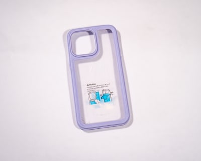 TRANSPARENTE + BORDE COLOR REFORZADA LILA IPHONE 14 PRO MAX