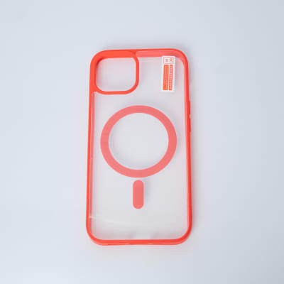 CARCASA TRANSPARENTE TPU + BORDE ROJO IPHONE 14