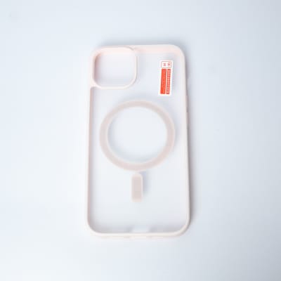 CARCASA TRANSPARENTE TPU + BORDE PALO ROSA IPHONE 15