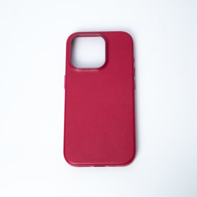 CARCASA CUERO MAGSAFE IPHONE 15 PRO MAX ROJO