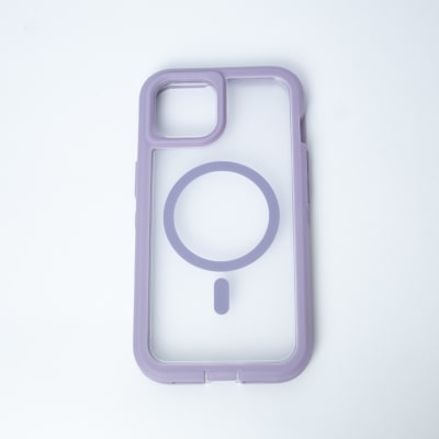 ANTIGOLPES MAGSAFE IPHONE 13/14 TRANSPARENTE BORDE LILA