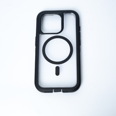 ANTIGOLPES MAGSAFE IPHONE 14 PLUS/ 15 PLUS TRANSPARENTE BORDE NEGRO