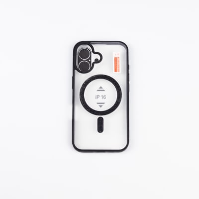 CARCASA TRANSPARENTE TPU + BORDE NEGRO IPHONE 16
