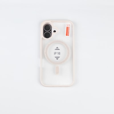 CARCASA TRANSPARENTE TPU + BORDE PALO ROSA IPHONE 16