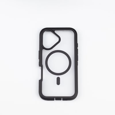 ANTIGOLPES MAGSAFE IPHONE 16 TRANSPARENTE BORDE NEGRO