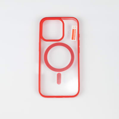 CARCASA TRANSPARENTE TPU + BORDE ROJO IPHONE 16 PRO MAX
