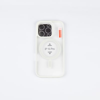 CARCASA TRANSPARENTE TPU + BORDE BLANCO IPHONE 16 PRO MAX
