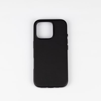 CARCASA CUERO MAGSAFE IPHONE 16 PRO MAX NEGRO