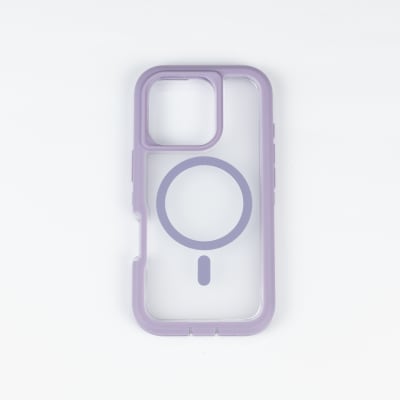 ANTIGOLPES MAGSAFE IPHONE 16 PRO MAX TRANSPARENTE BORDE LILA