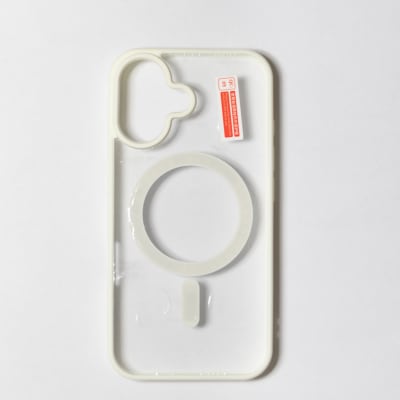 CARCASA TRANSPARENTE TPU + BORDE BLANCO IPHONE 16