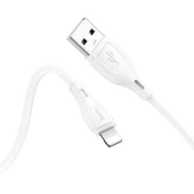 CABLE HOCO 1M USB-A A LIGHTNING BLANCO SILICONA (X61)