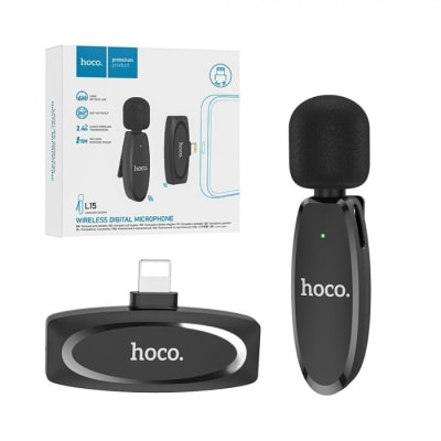 MICROFONO BLUETOOTH LIGTHNING NEGRO, BATERIA 6 HORAS (L15)