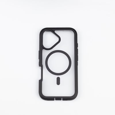 ANTIGOLPES MAGSAFE IPHONE 16 PLUS TRANSPARENTE BORDE NEGRO