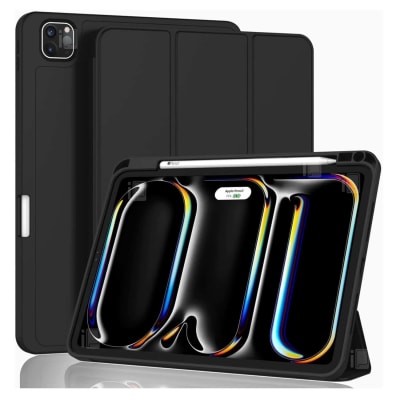 CARCASA SILICONA NEGRO CON TAPA, IPAD PRO 13 2024