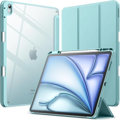 CARCASA TRANSPARENTE CON TAPA COLOR VERDE AGUA IPAD 10 GENERACION