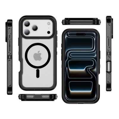 CARCASA ANTIGOLPES MAGSAFE IPHONE 17 PRO MAX BORDE NEGRO