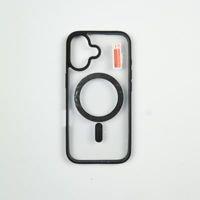 CARCASA MAGSAFE TRASPARENTE REFORZADA IPHONE 17 NEGRO