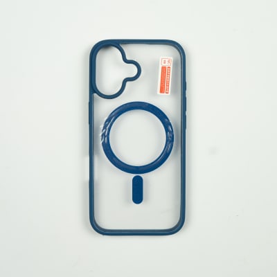 CARCASA MAGSAFE TRASPARENTE REFORZADA IPHONE 17 AZUL