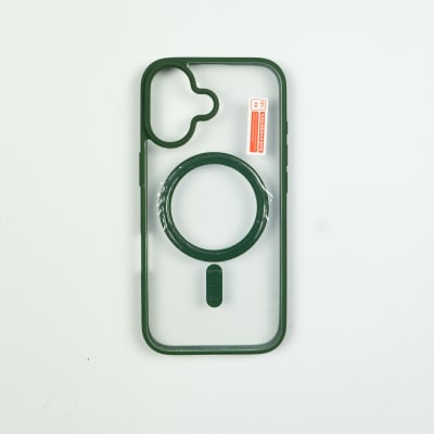 CARCASA MAGSAFE TRASPARENTE REFORZADA IPHONE 17 VERDE