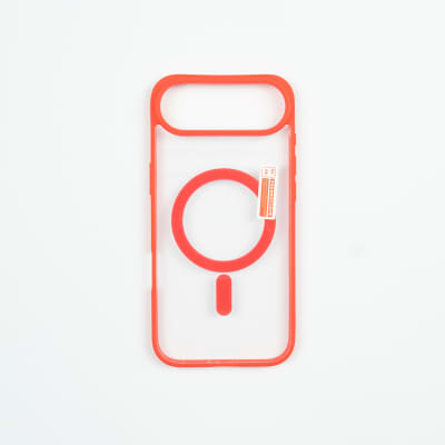CARCASA MAGSAFE TRASPARENTE REFORZADA IPHONE 17 AIR ROJO